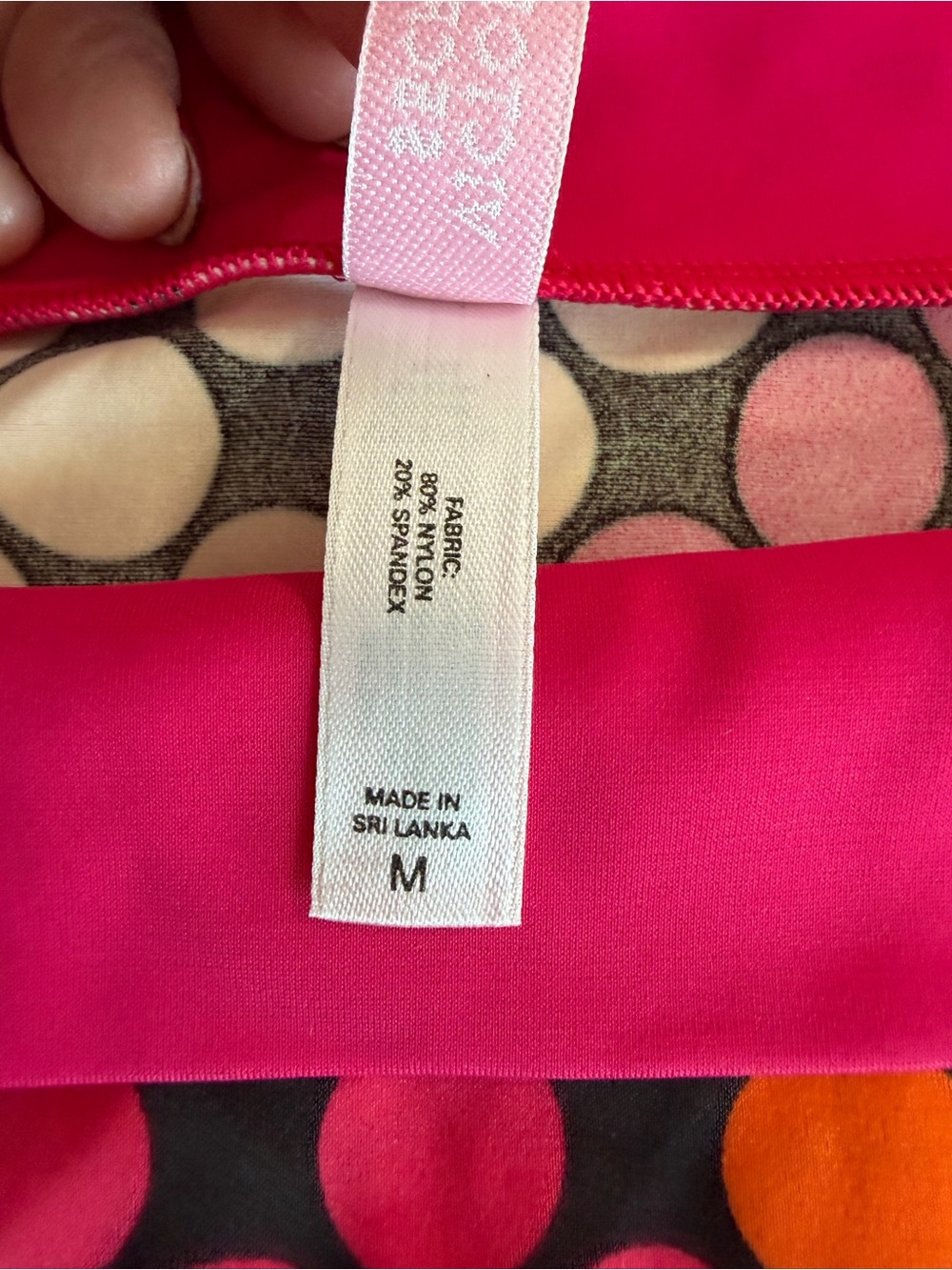 Victoria Secrets Hot Pink and Orange polka Dot Bikini Bottom with Cover up - Picture 9 of 11